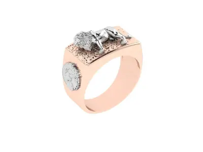 Lion Ring 3D print model buy