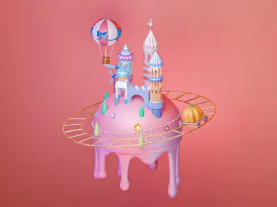 Candy castle Free 3D model