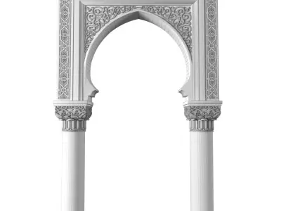 Arch in oriental style Oriental Door Portal Arched Doorway 3D model