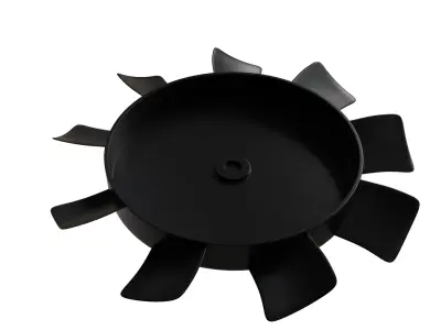 BLDC Motor with Fan Attachment Low-poly 3D model