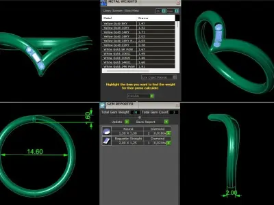STL 3DM Print Ready Women Diamond Ring Lightweight Printable  3D print model 186