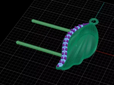 sea shell gold necklace - snail gold necklace  3D print model