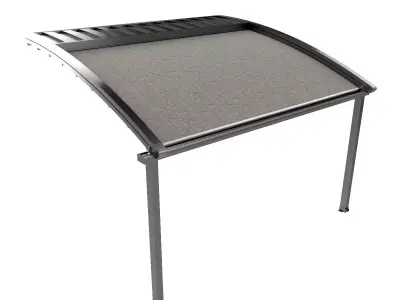 Motorized Pergola 2 stainless steel satin polished 3D model