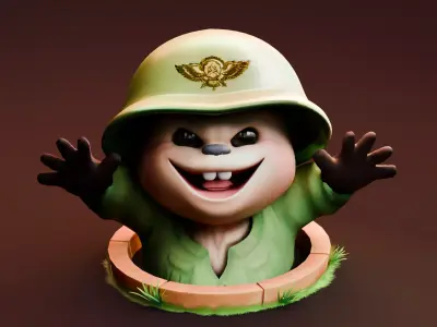 Whack A Mole Low-poly 3D model