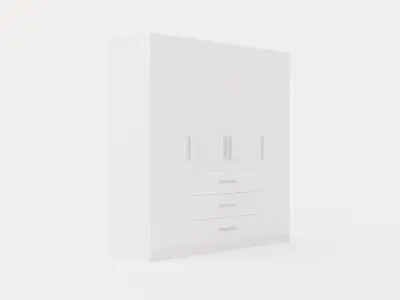 Escaldes Garderob 196 Cm Vit Low-poly 3D model