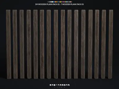 Wooden Plank Pack Vol 01 Low-poly 3D model