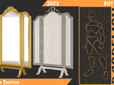 Mirror Triptych 3D model