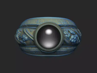 Brass bronze gold silver sterling strong grapes relief   3D print model