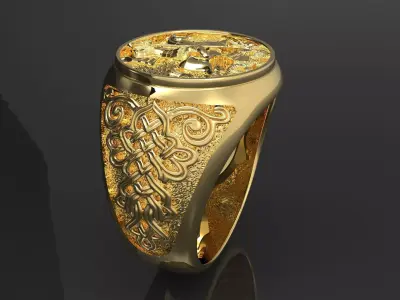 Ring rider on horse 3D print model