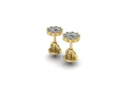 Golden Puset Earring invisible 3D print model