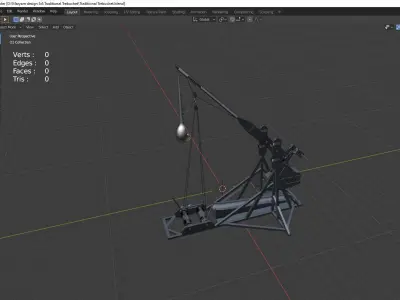 traditional trebuchet 3D model
