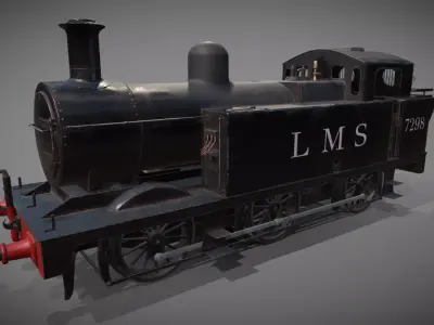 Low poly Jinty Steam Locomotive Low-poly 3D model