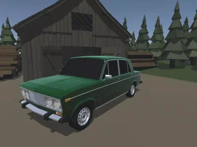 Lada 2106 with custom parts - Low poly Low-poly 3D model