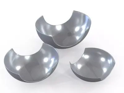 Bowl Chrome Set Low-poly 3D model