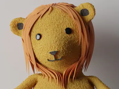 Plush Lion Low-poly 3D model