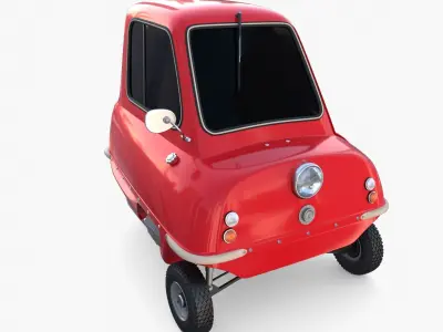 Peel P50 Red with chassis 3D model