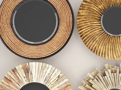 Collection of decorative mirrors 3 3D model