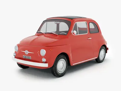 Fiat 500 1965-75 Italian Classic Car 3 Variants 3D model