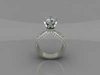 Luxury diamond ring for women 3D print model