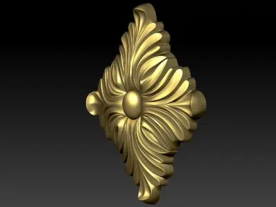 pattern CNC gold-plated sculpted wooden frame pattern 3D model 3D model