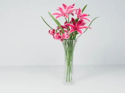 Set of flower bouquets 3D model