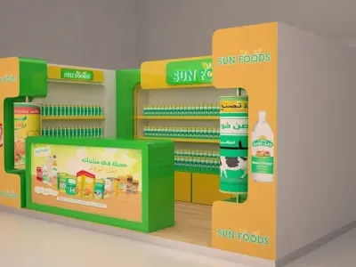 exhibition-stand-booth display stand for cosmetics 3D model