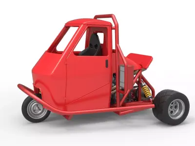 Ape car proto Scale 1 to 25 3D print model