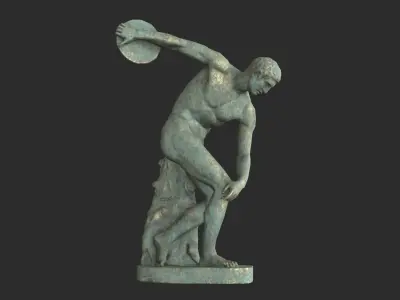 Discobolus Statue - Bronze Low-poly 3D model
