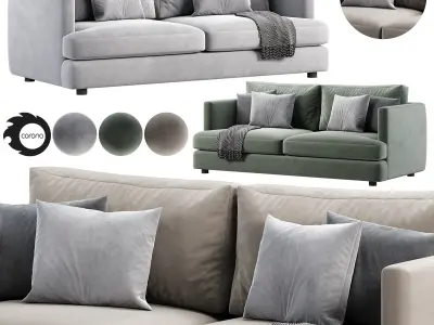 Ibiza sofa bed in dark grey 3D model