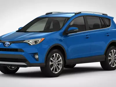 Toyota RAV4 Hybrid 2017 detailed interior 3D model