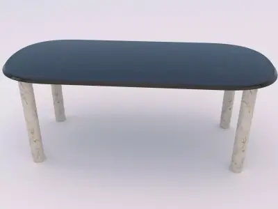 Modern cylindrical pedestal table 3D model