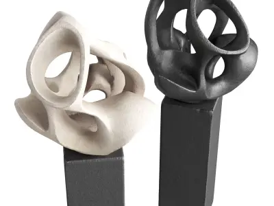 Twisted holes sculpture Low-poly 3D model
