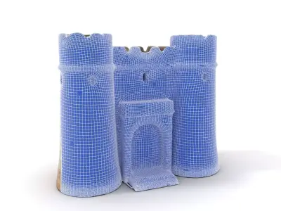 Stone Fortress Tower model pack Low-poly 3D model