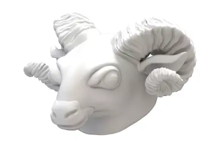 3D Printable concept Sheep head 3D print model 3D print model