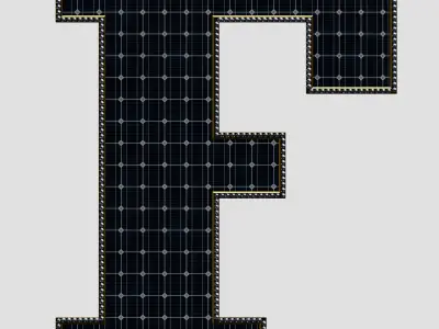 Solar Panel Letter - F 3D model