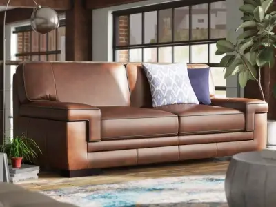 Keara Leather Sofa 3D model