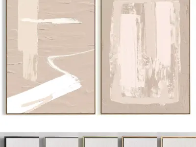 Plaster Two Photo Frame 405 Low-poly 3D model
