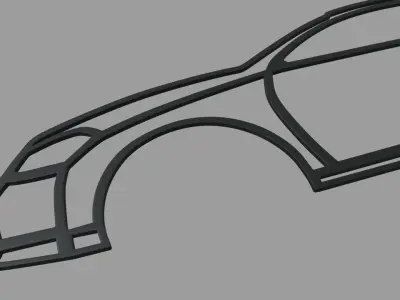 Volkswagen Golf Wall Silhouette 3D print model