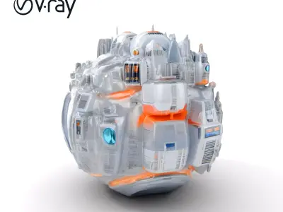 Futuristic City Sphere Model Pack for SciFi Environments Low-poly 3D model