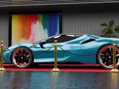 car exhibition hall showroom 3D model