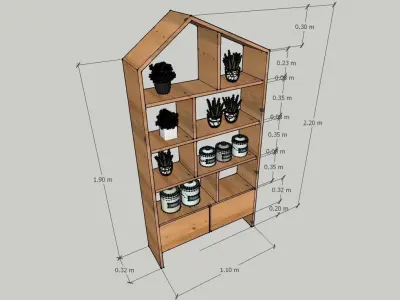 CAFE  SHELE STYLE FOR ALL SPACE Free 3D model