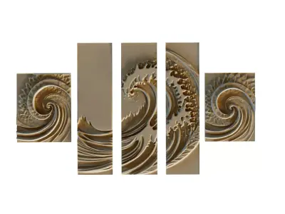 mural decor set wall panel 32 3D model