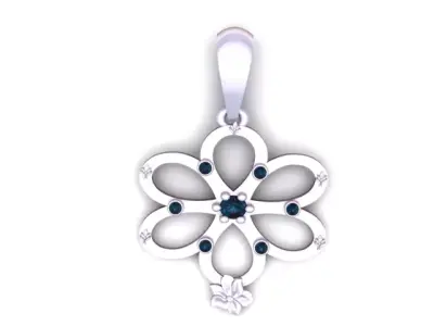 Elegant Floral Loop Pendant  3D Printable Model 3D print model