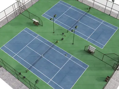 Tennis court Hq 3D model