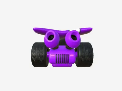 Cartoon Kart A04 Purple - Vehicle Racing Design Low-poly 3D model