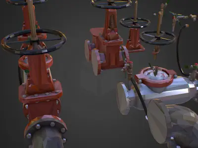 Backflow Water Pipe Constructor Low Poly ART Low-poly 3D model