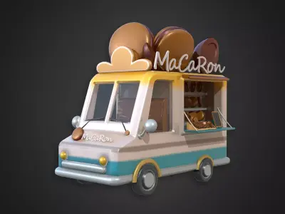 Asset - Cartoons - Food Car - Macaron  3D model