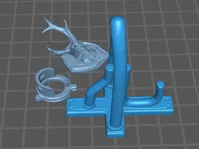 Modelhorse Tackroom Set Saddleholder Tackholder Antler 3D print model
