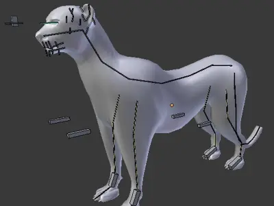 Cheetah on chess board 3D model