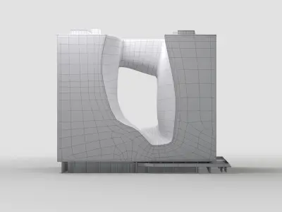 The Opus building dimension height 93 m Low-poly 3D model